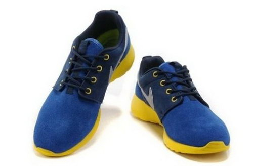 Hot Sell Online Popular Nike Roshe Run Womenss Shoes Blue Yellow